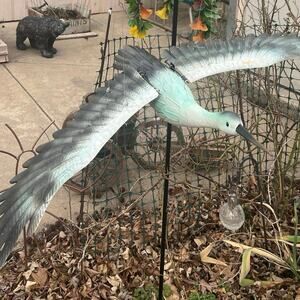 Flying Metal Crane for your yard or garden.